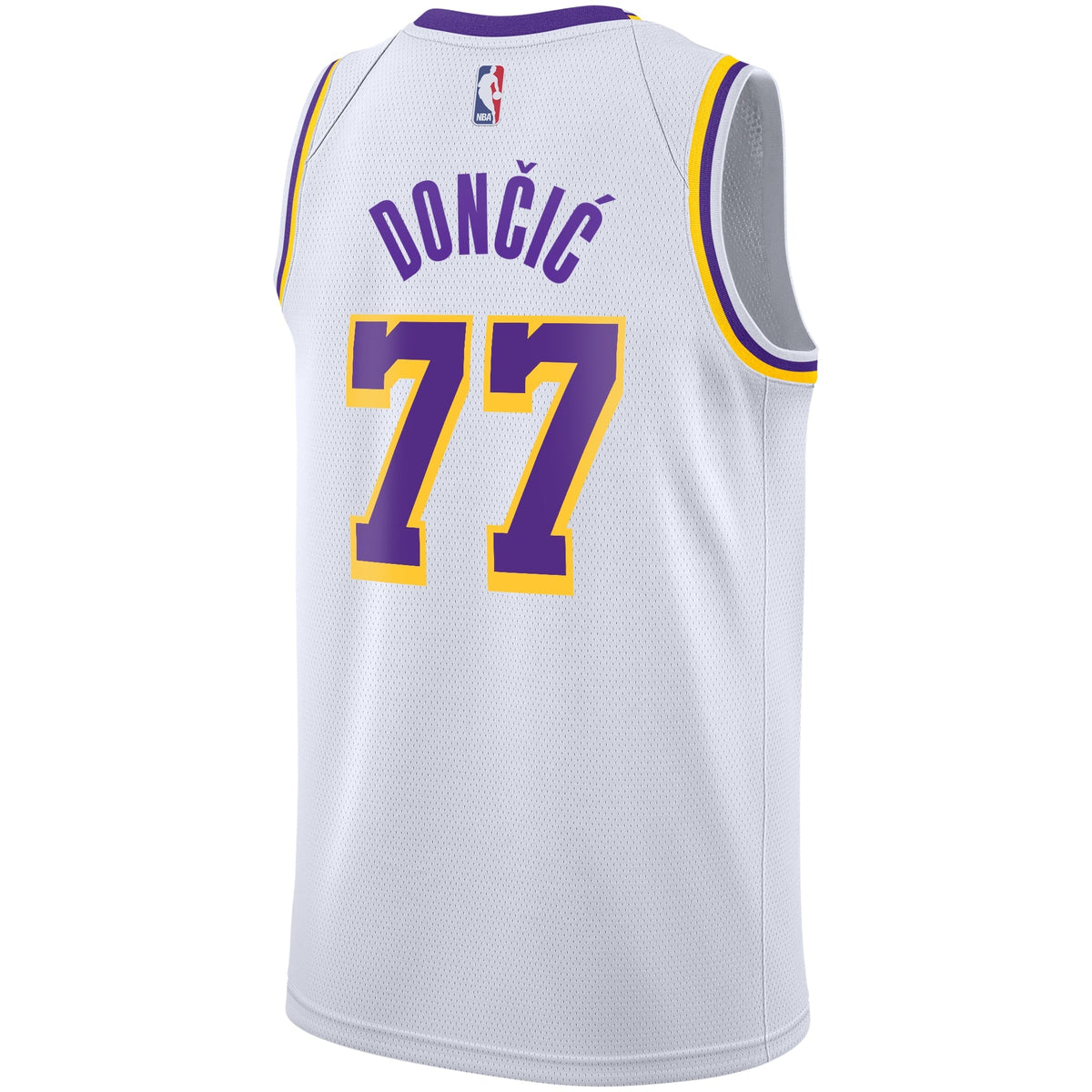 Los Angeles Lakers Nike Association Edition Swingman Jersey - White - Luka Dončić - Youth product image 4, provided for