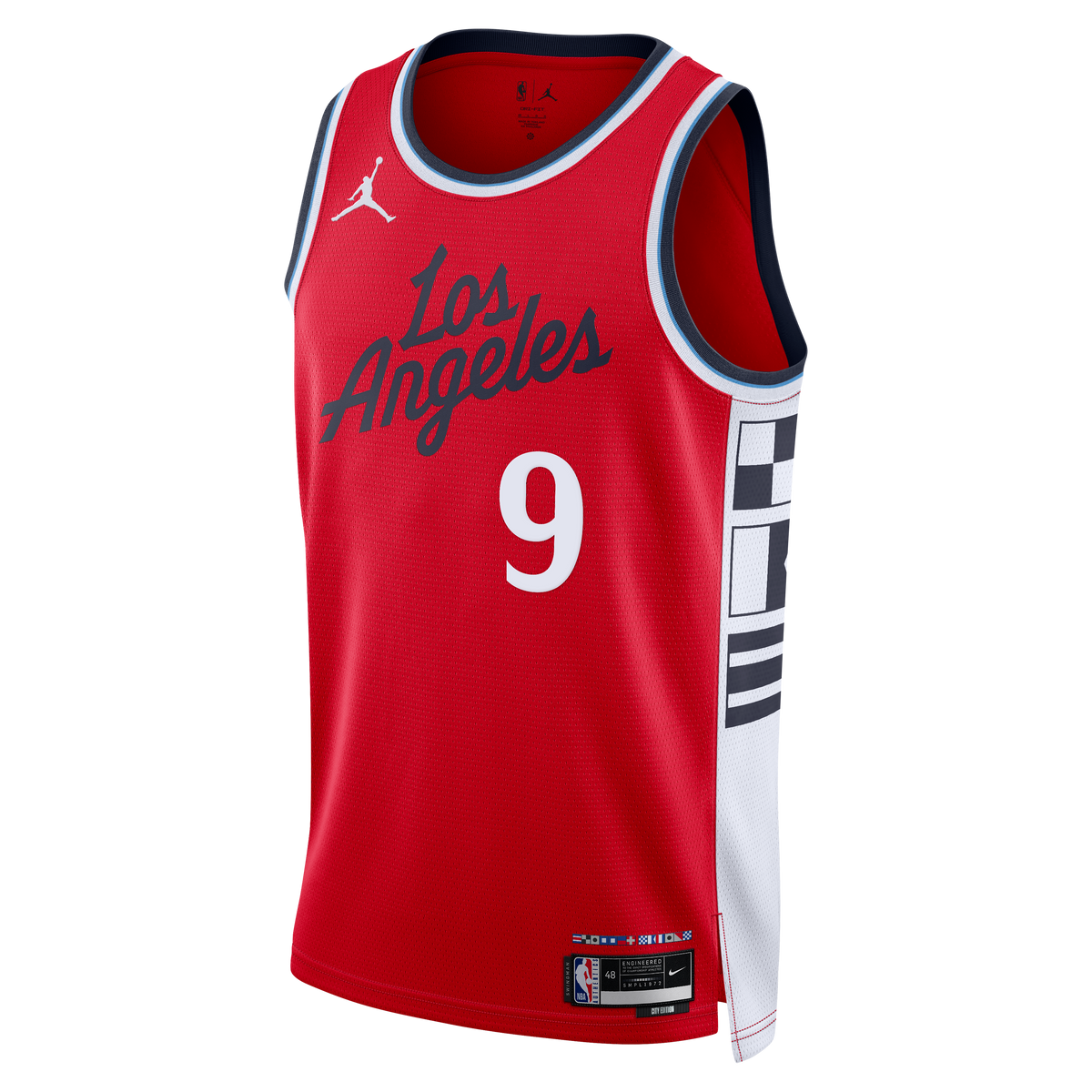 LA Clippers Jordan Brand Statement Edition Swingman Jersey - Red - Bennedict Mathurin - Mens product image 3, provided for