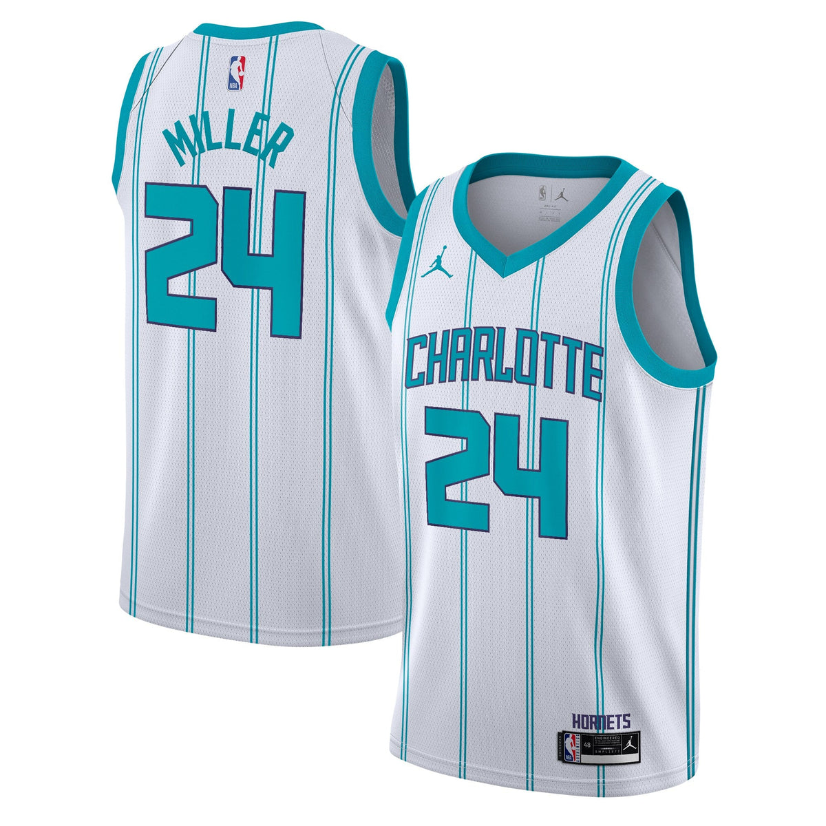 Charlotte Hornets Jordan Brand Association Edition Swingman Jersey - White - Brandon Miller - Youth product image 2,