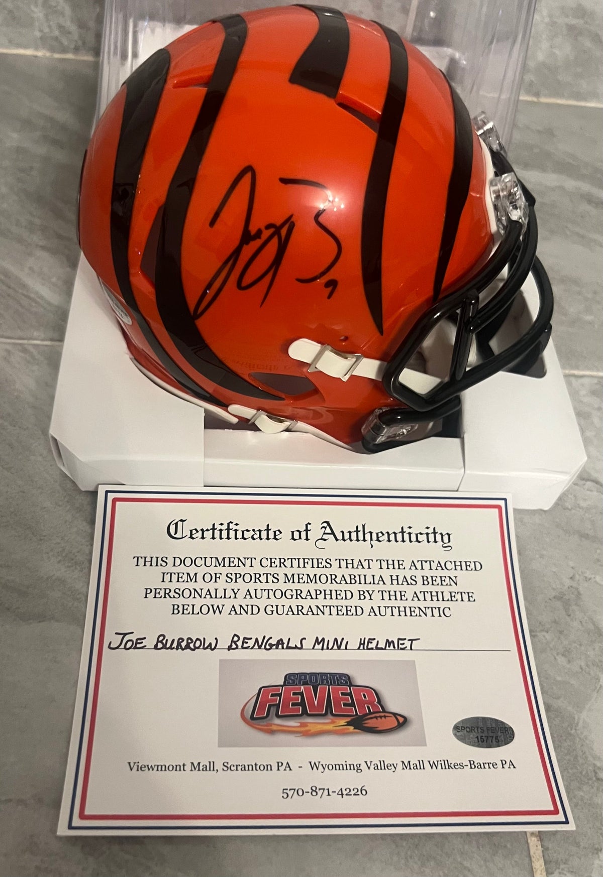 Joe Burrow Autographed Cincinnati Bengals Mini Helmet with product image 1