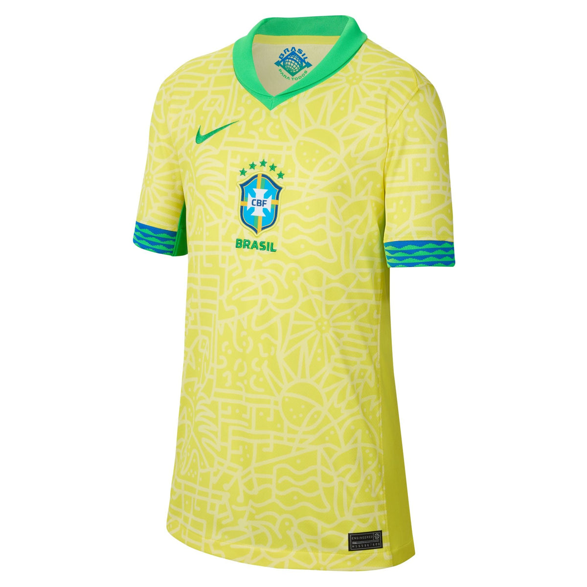 Nike Brazil 2024 Youth Home Stadium Jersey product image 1, provided for visual reference and product detail review