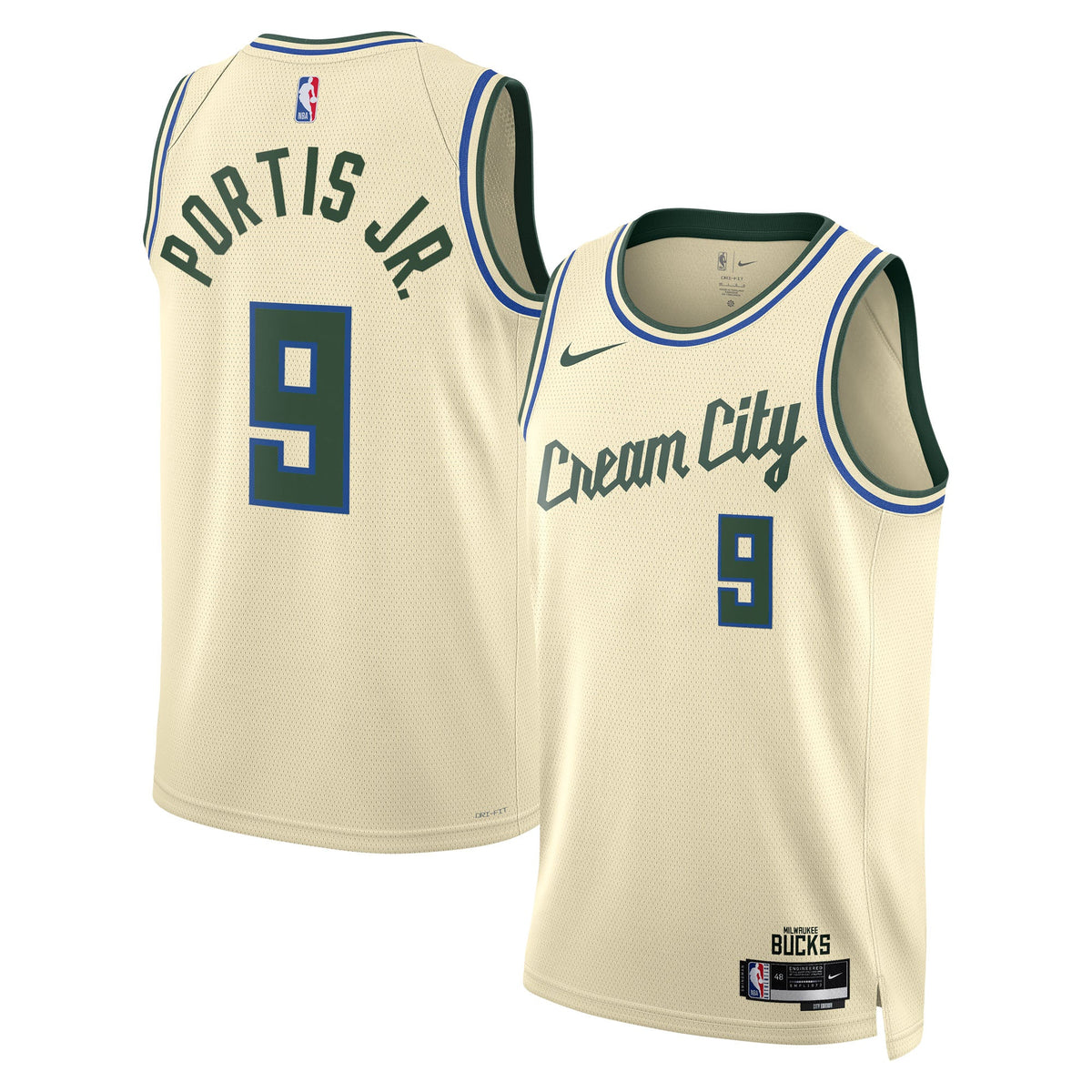 Milwaukee Bucks Nike 2025/26 City Edition Swingman Jersey - Cream - Bobby Portis - Unisex product image 1, provided for