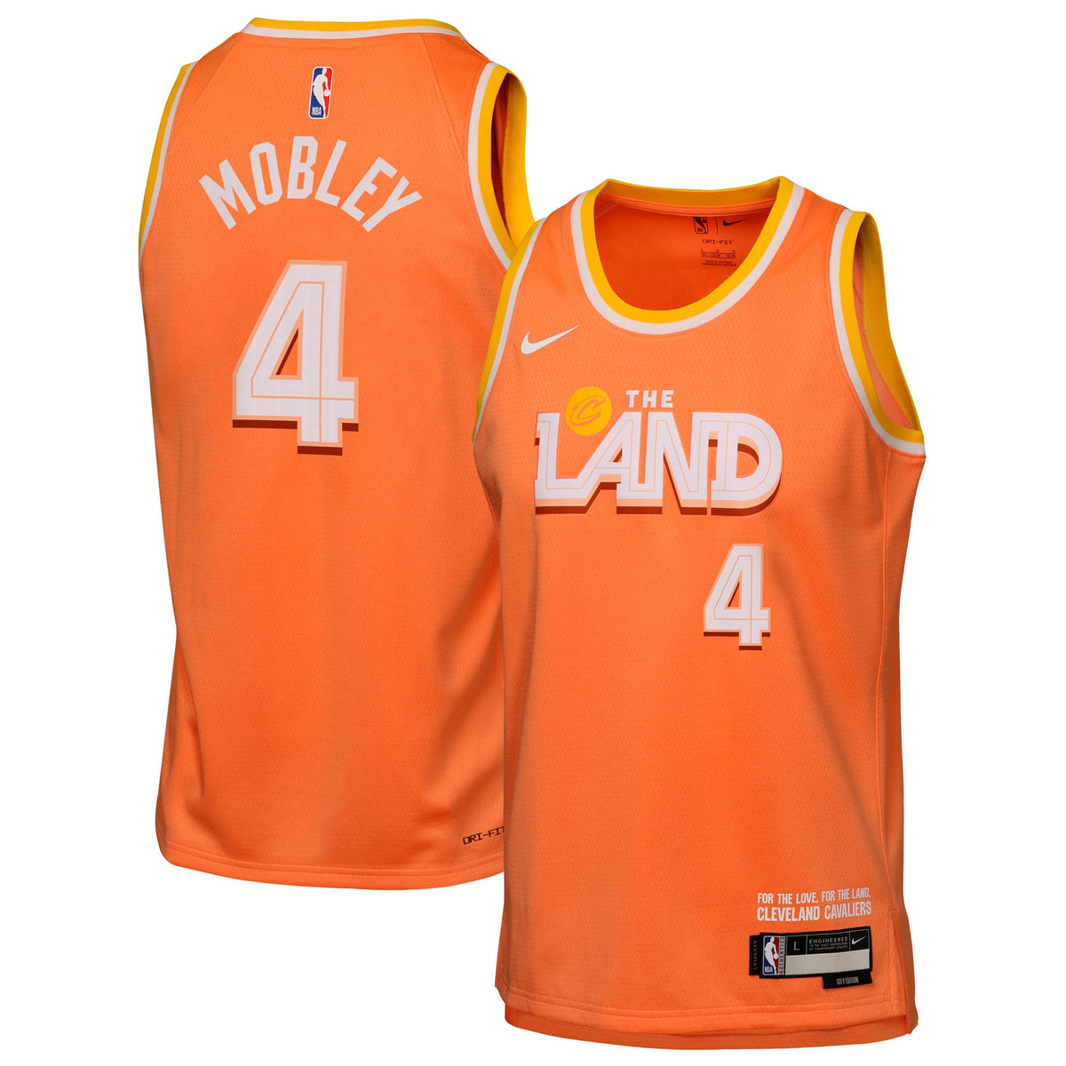 Cleveland Cavaliers Nike 2025/26 City Edition Swingman Jersey - Orange - Evan Mobley - Youth product image 2, provided for