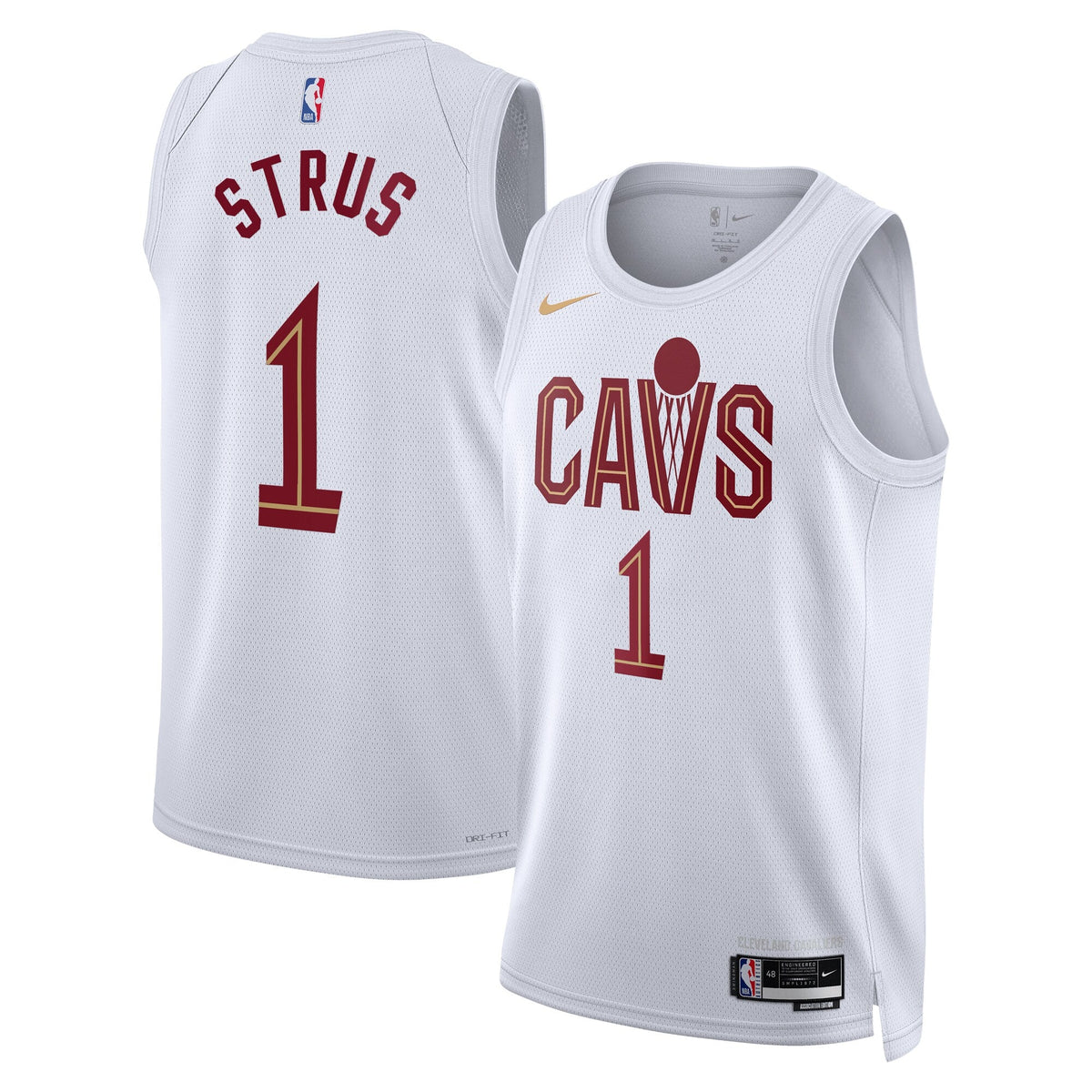Cleveland Cavaliers Nike Association Edition Swingman Jersey - White - Max Strus - Unisex product image 2, provided for