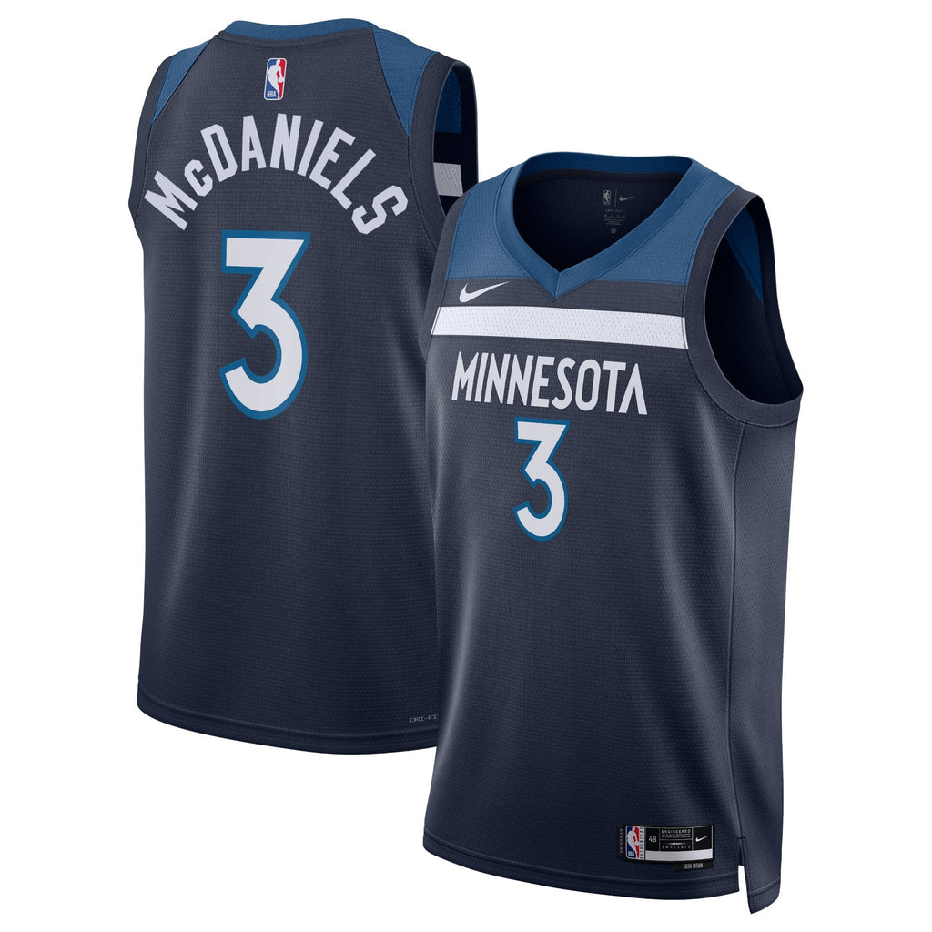 Minnesota Timberwolves Nike Icon Edition Swingman Jersey - Navy - Jaden McDaniels - Unisex product image 1, provided for