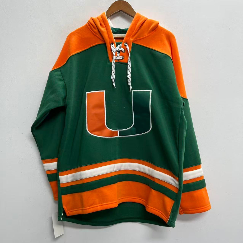 Miami Hurricanes hockey style hoodie NCAA licensed product image 2