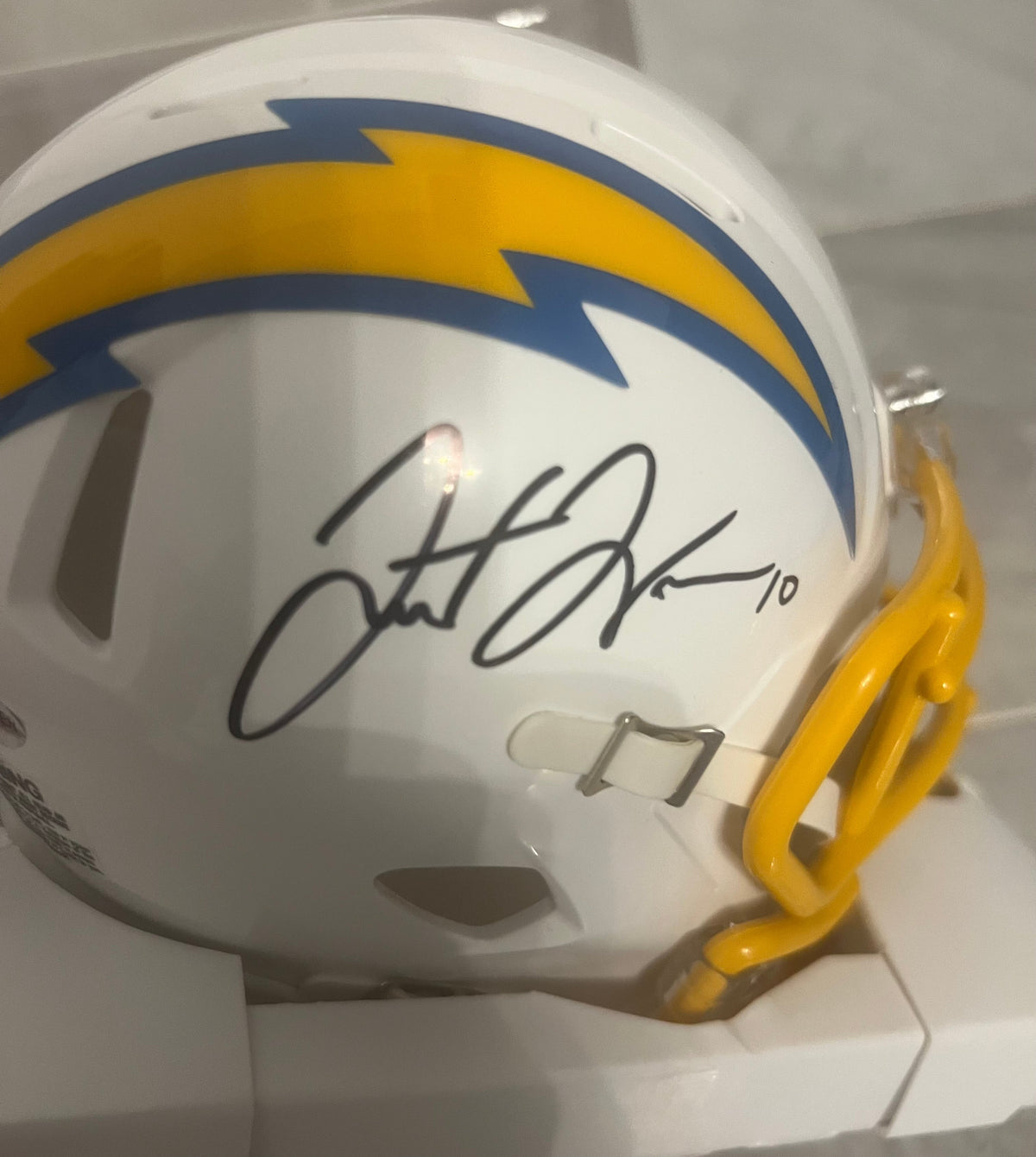 Justin Herbert Autographed Los Angeles Chargers Mini Helmet product image 2