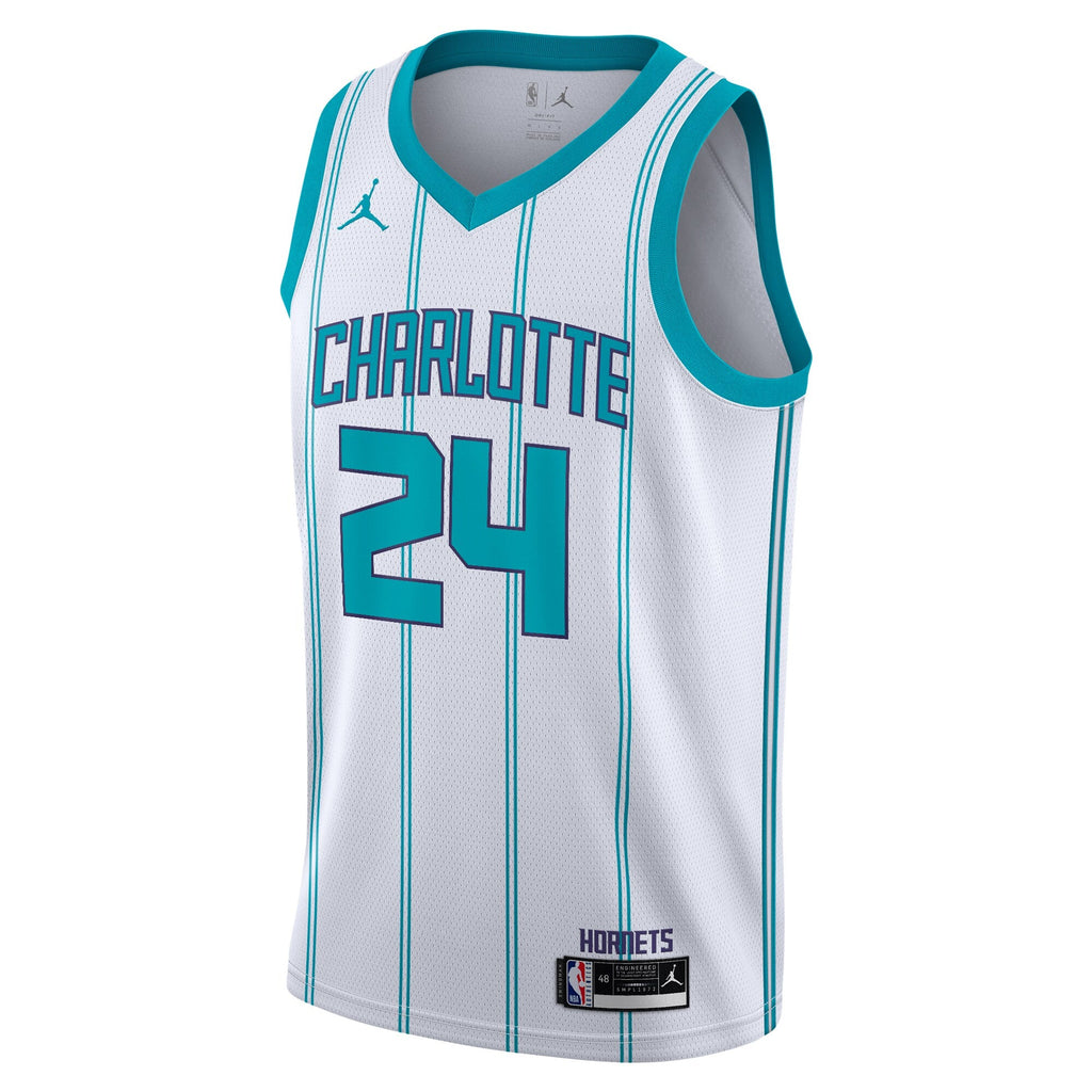 Charlotte Hornets Jordan Brand Association Edition Swingman Jersey - White - Brandon Miller - Youth product image 3,