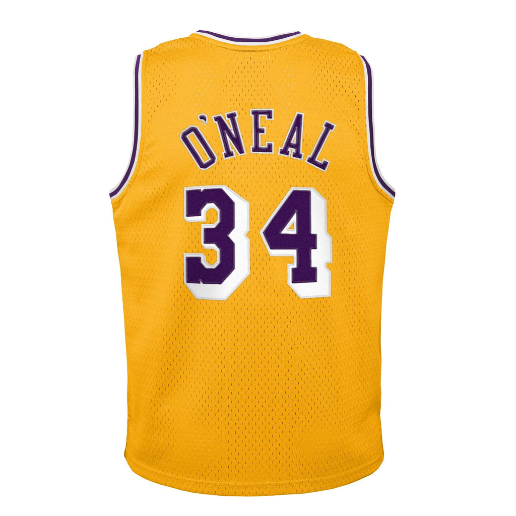 Los Angeles Lakers Shaquille O'Neal Hardwood Classics Road Jersey - Youth product image 3, provided for visual reference and