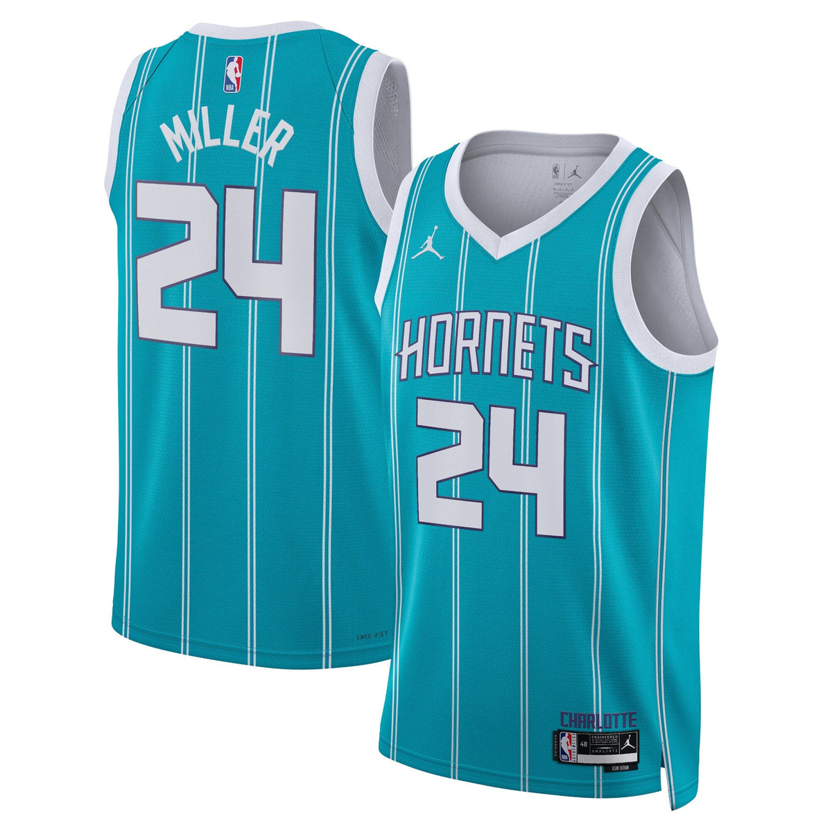 Charlotte Hornets Jordan Brand Icon Edition Swingman Jersey - Teal - Brandon Miller - Unisex product image 2, provided for