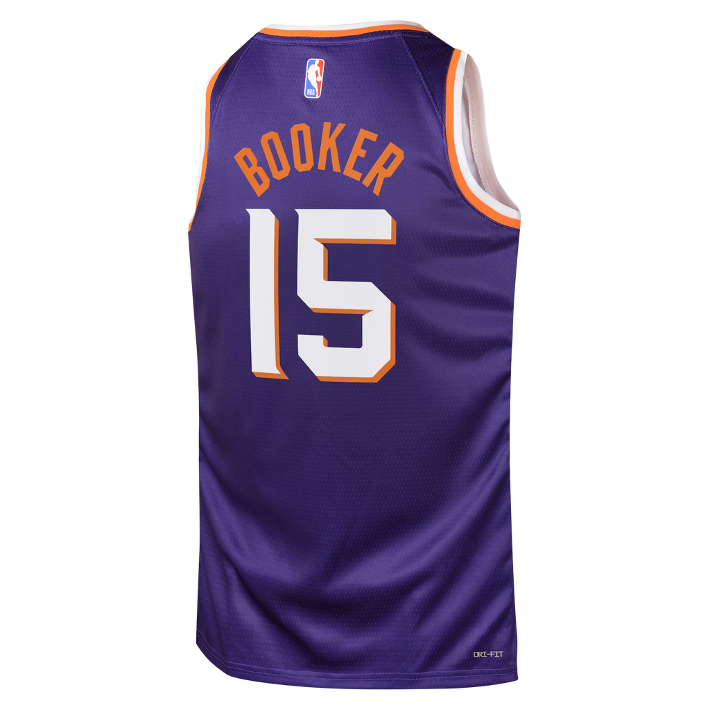Phoenix Suns Nike Icon Edition Swingman Jersey - Purple - Devin Booker - Youth product image 4, provided for visual