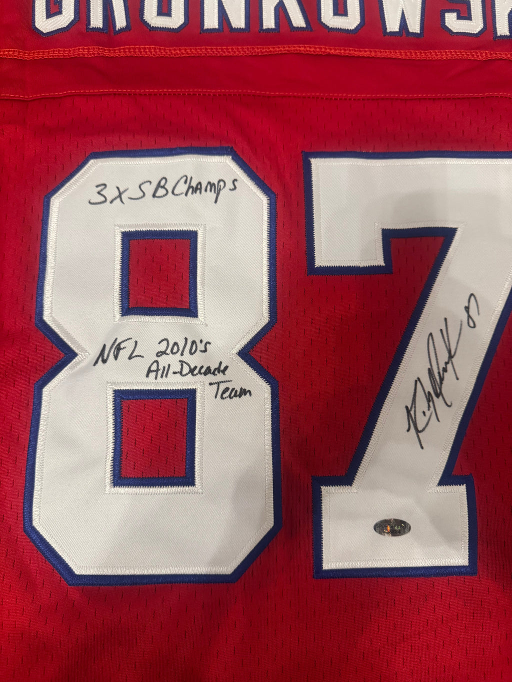 Rob Gronkowski autographed New England Patriots jersey with product image 2