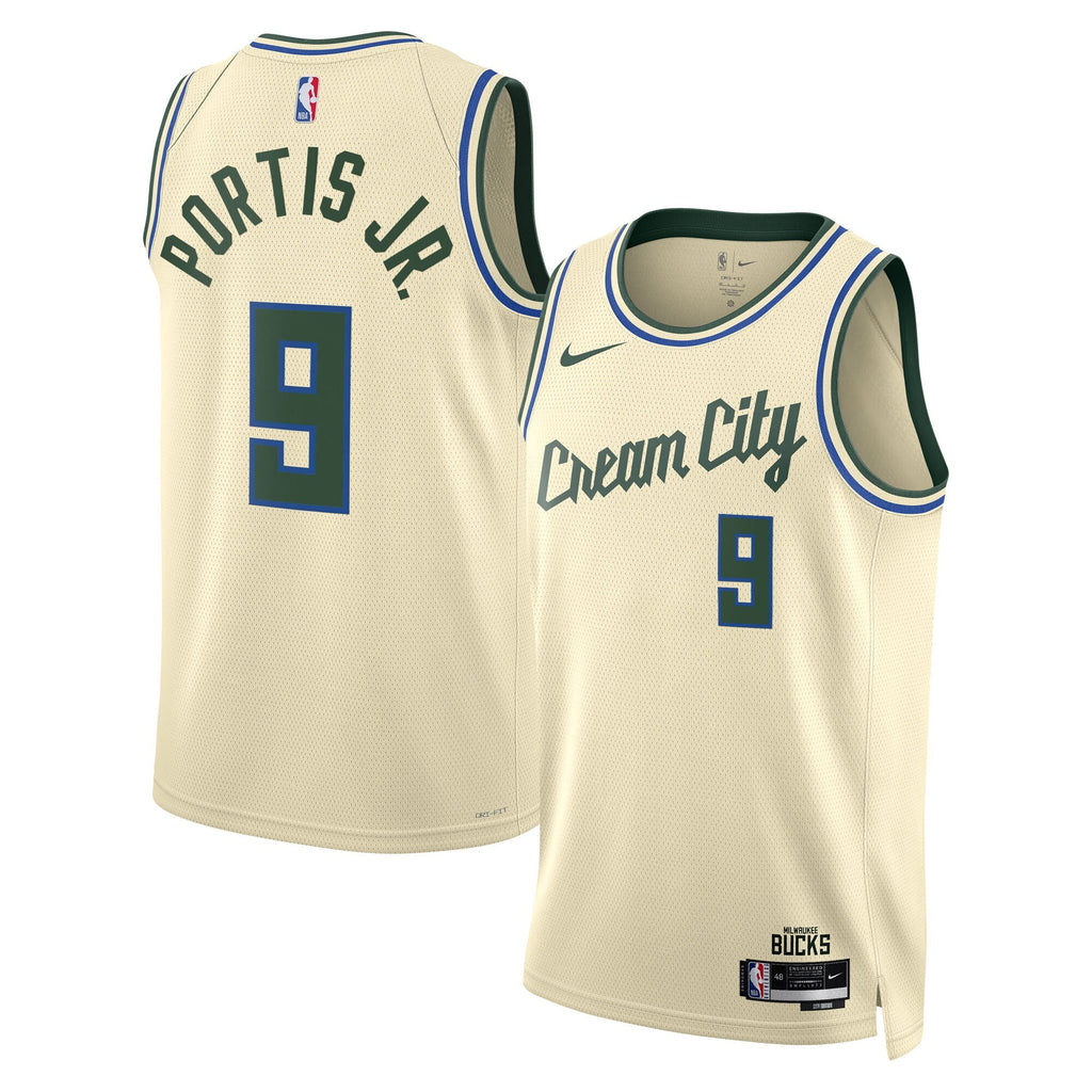 Milwaukee Bucks Nike 2025/26 City Edition Swingman Jersey - Cream - Bobby Portis - Unisex product image 2, provided for