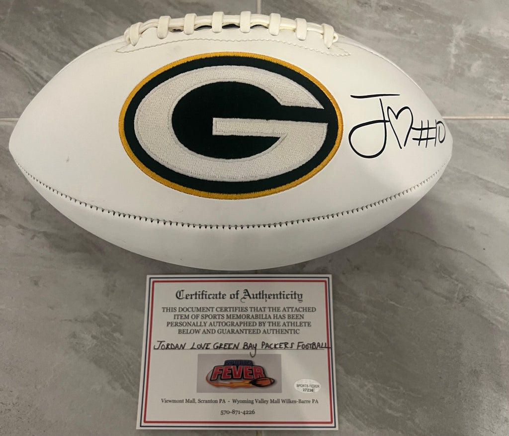 Jordan Love Autographed Green Bay Packers Football with COA product image 1