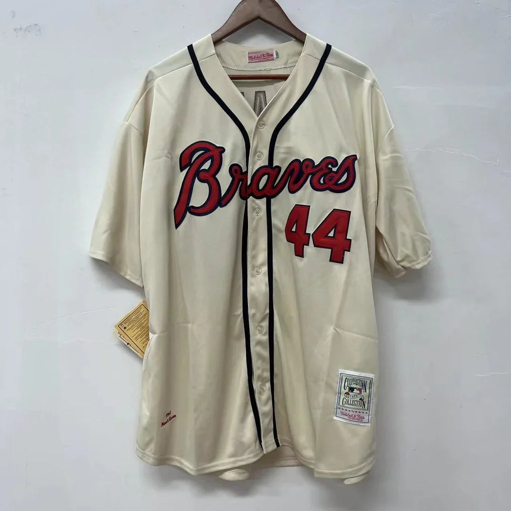 Hank Aaron 1963 YOUTH KIDS Atlanta Braves jersey Mitchell & product image 2