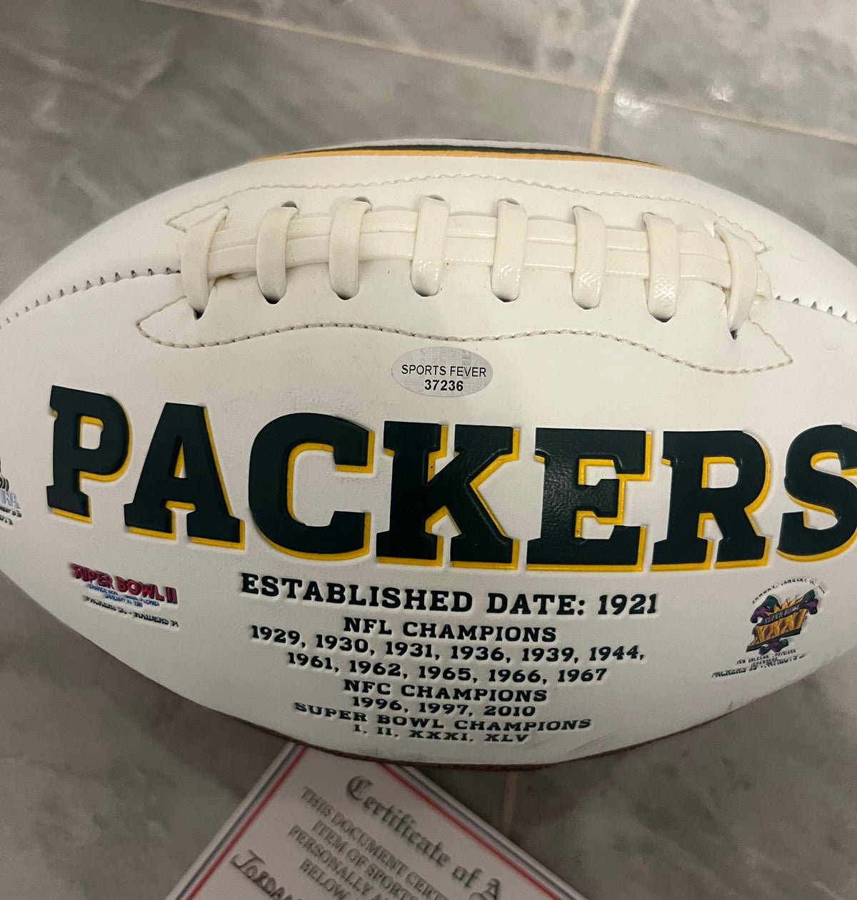 Jordan Love Autographed Green Bay Packers Football with COA product image 3