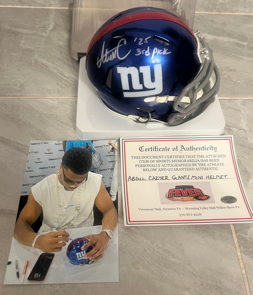 Abdul Carter Autographed New York Giants Mini Helmet with product image 1