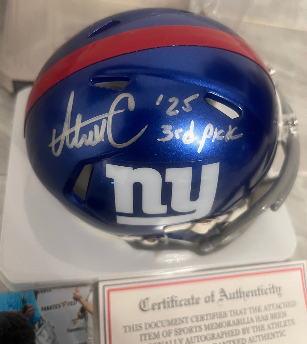 Abdul Carter Autographed New York Giants Mini Helmet with product image 2