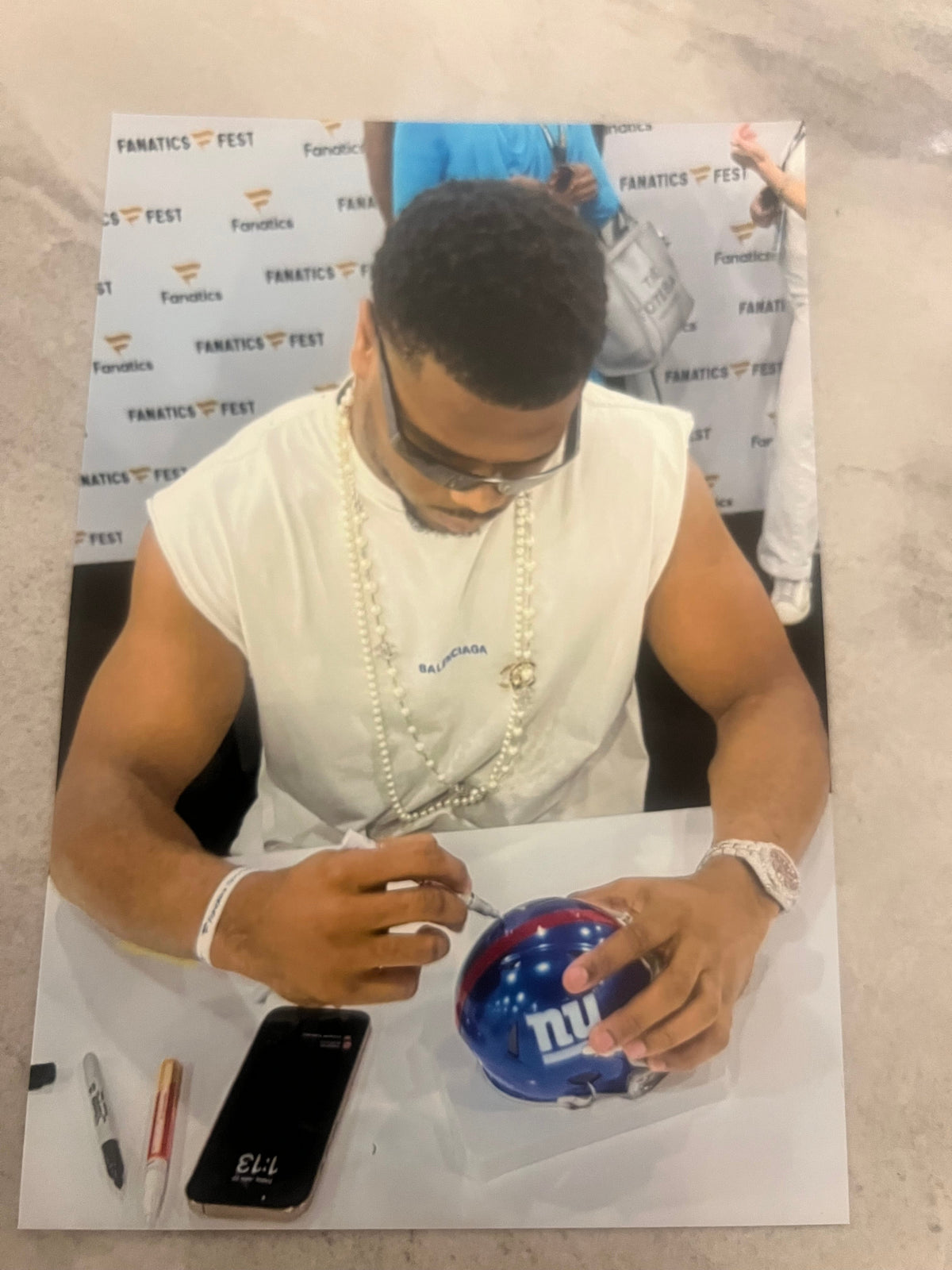 Abdul Carter Autographed New York Giants Mini Helmet with product image 3
