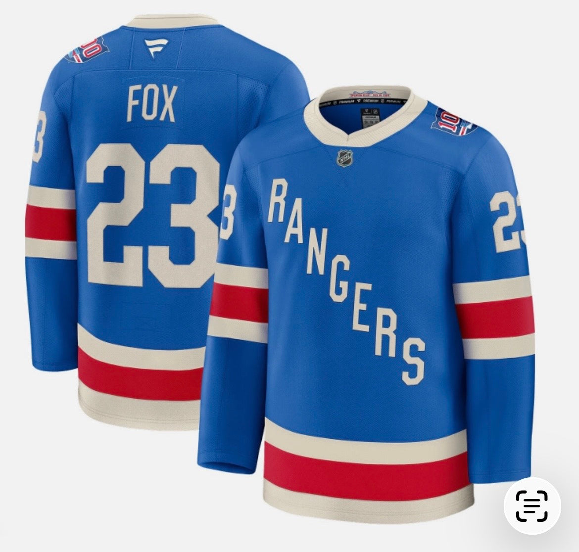 Adam Fox New York Rangers Fanatics Centennial Breakaway product image 1