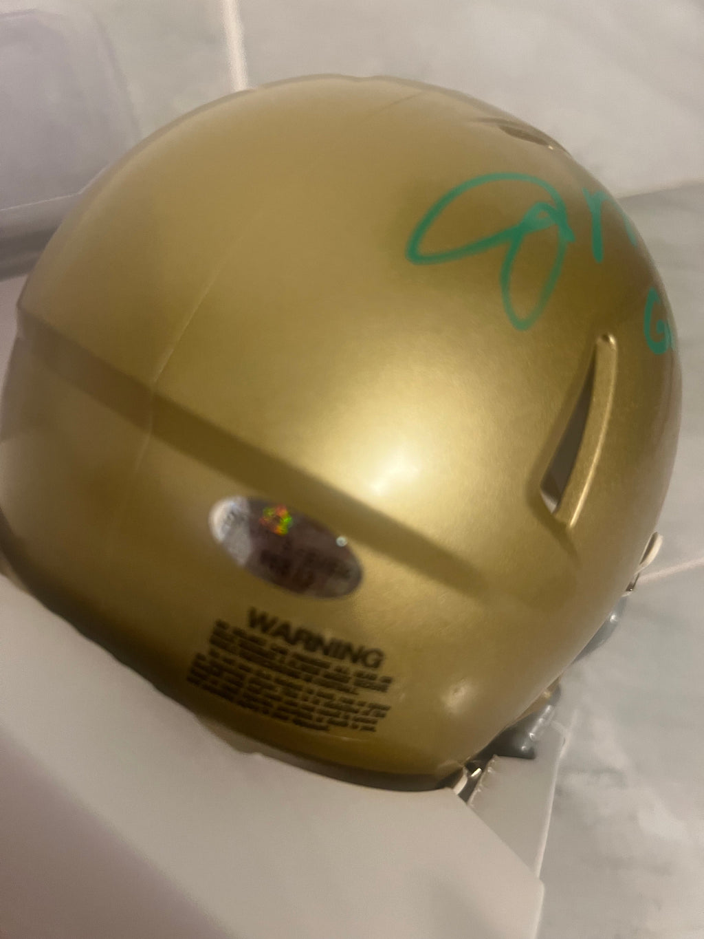 Joe Montana Autographed Notre Dame Mini Helmet with COA product image 3