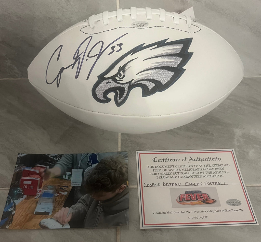 Cooper DeJean Autographed Philadelphia Eagles Football with product image 1