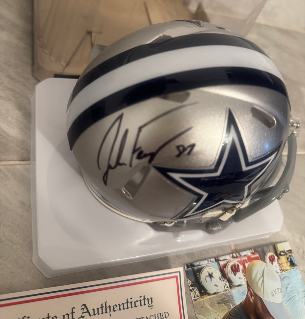 Jake Ferguson Autographed Dallas Cowboys Mini Helmet with product image 2