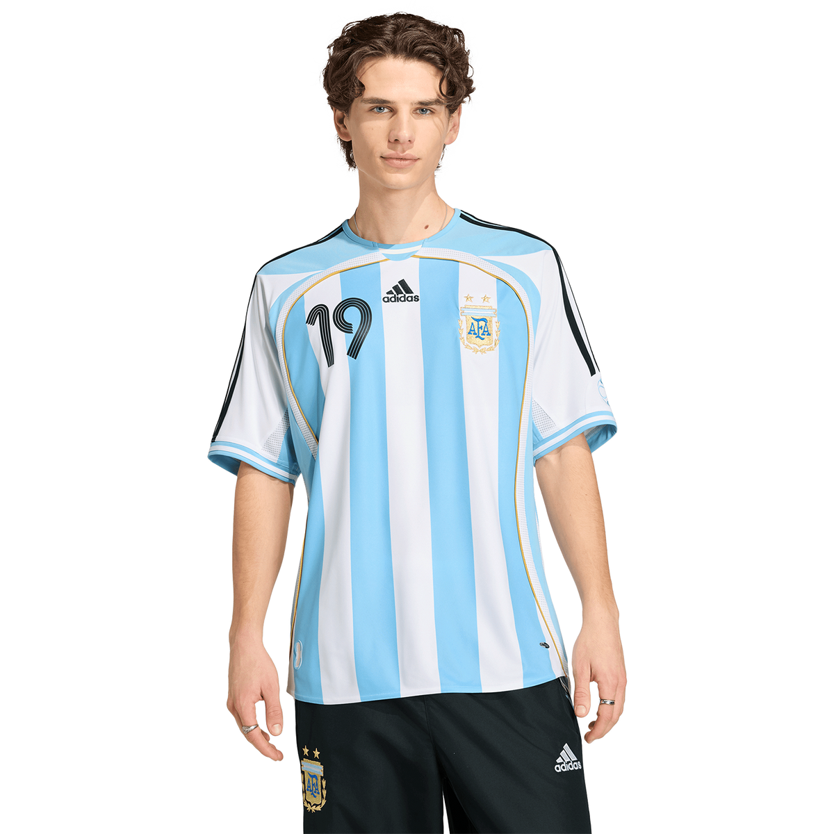 adidas Argentina 2006 Men Home Messi 19 Jersey product image 3, provided for visual reference and product detail review