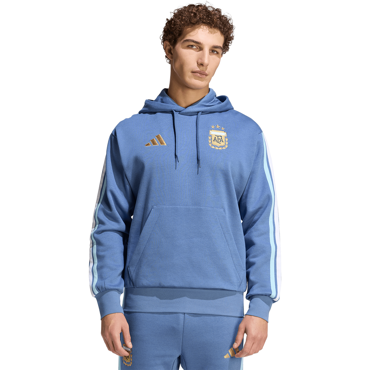 adidas Argentina Men’s DNA Fleece Hoodie product image 2, provided for visual reference and product detail review