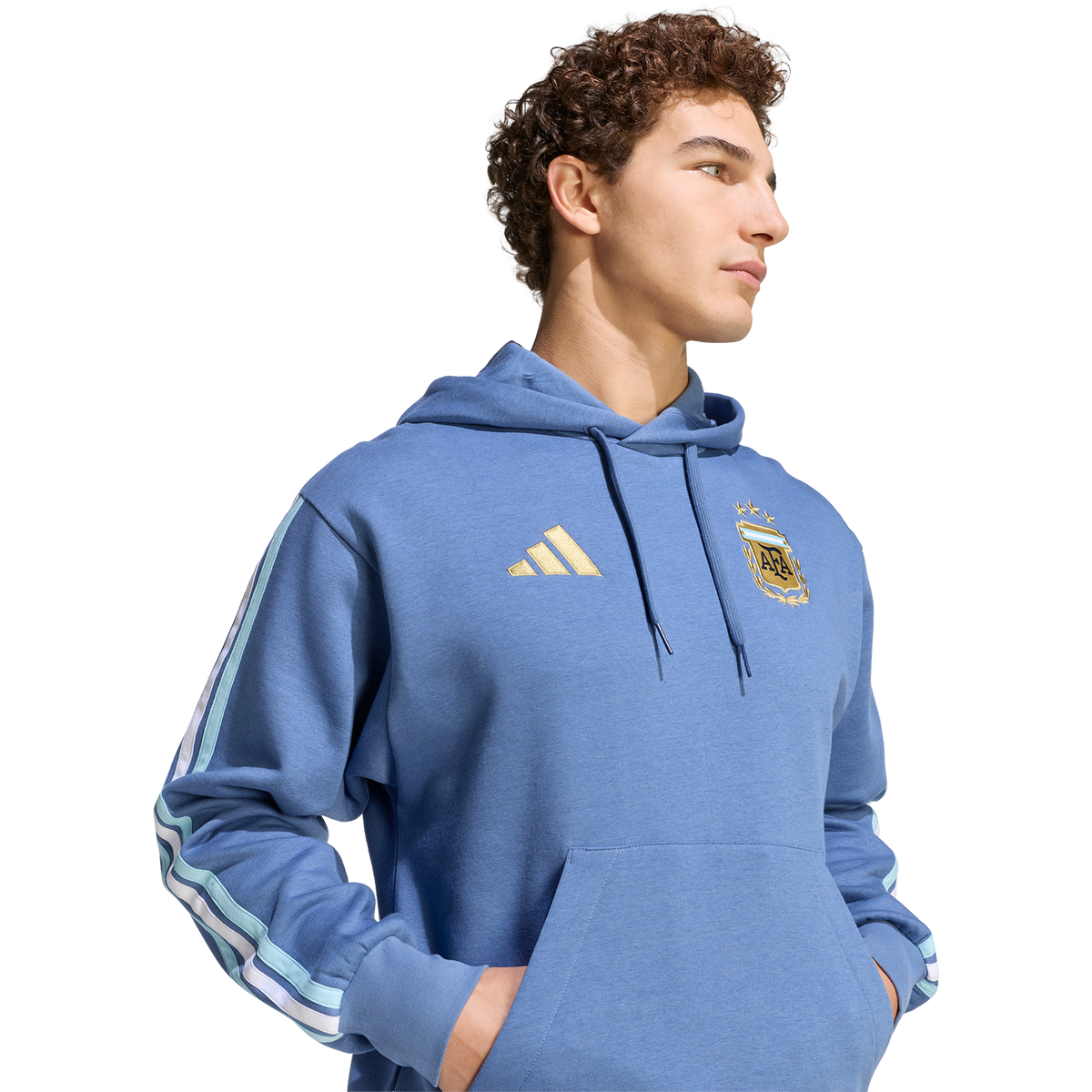 adidas Argentina Men’s DNA Fleece Hoodie product image 5, provided for visual reference and product detail review