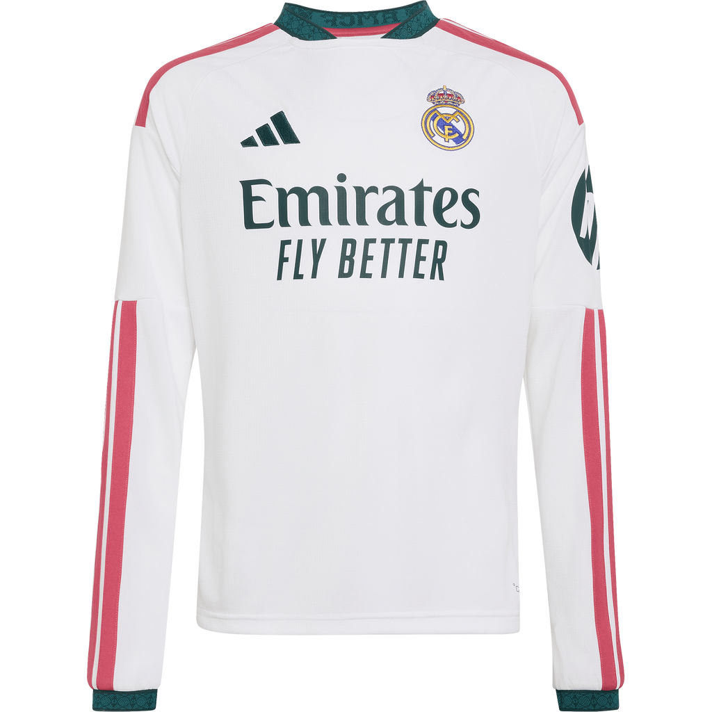adidas Real Madrid 2026-27 Youth Home Long Sleeve Jersey product image 1, provided for visual reference and product detail
