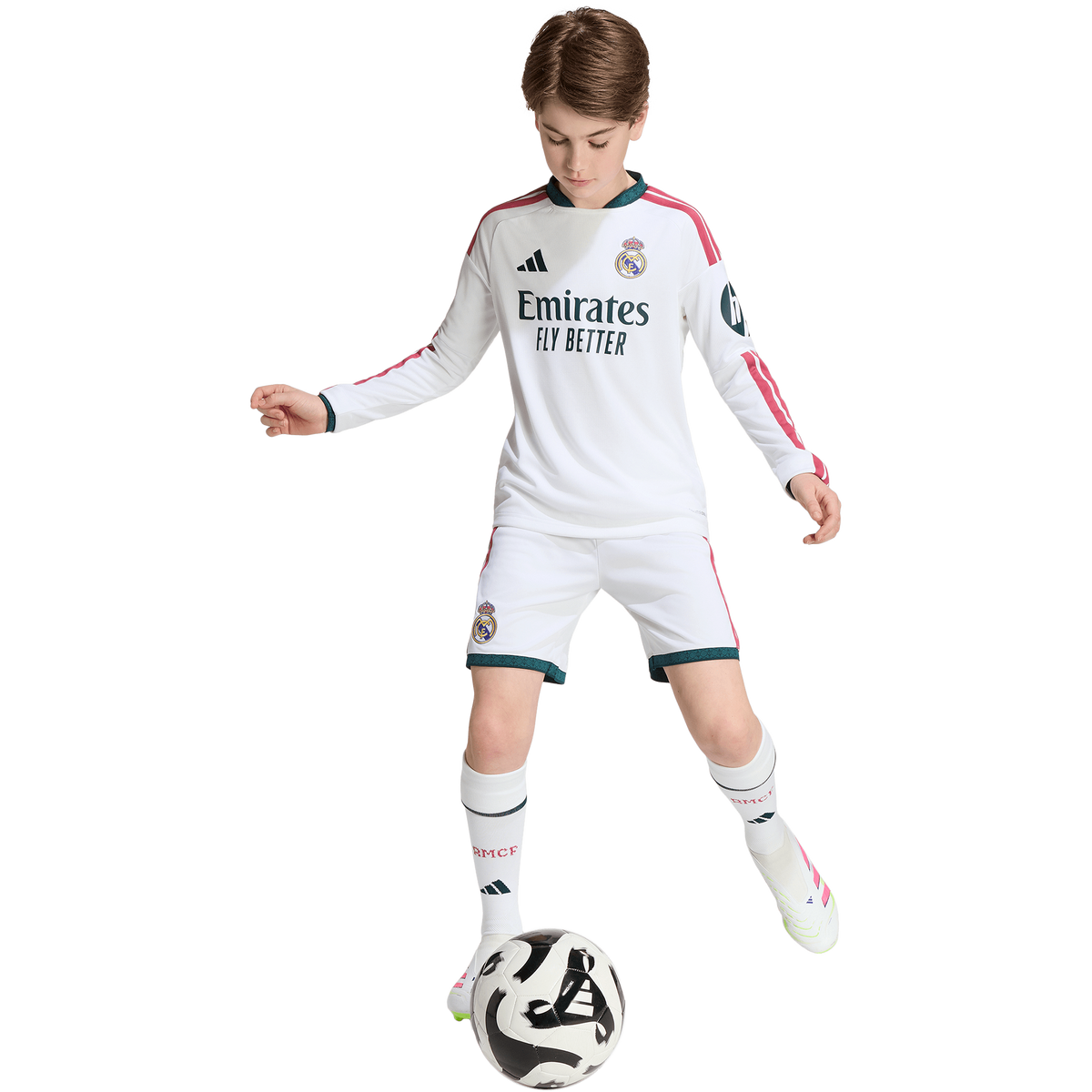 adidas Real Madrid 2026-27 Youth Home Long Sleeve Jersey product image 5, provided for visual reference and product detail