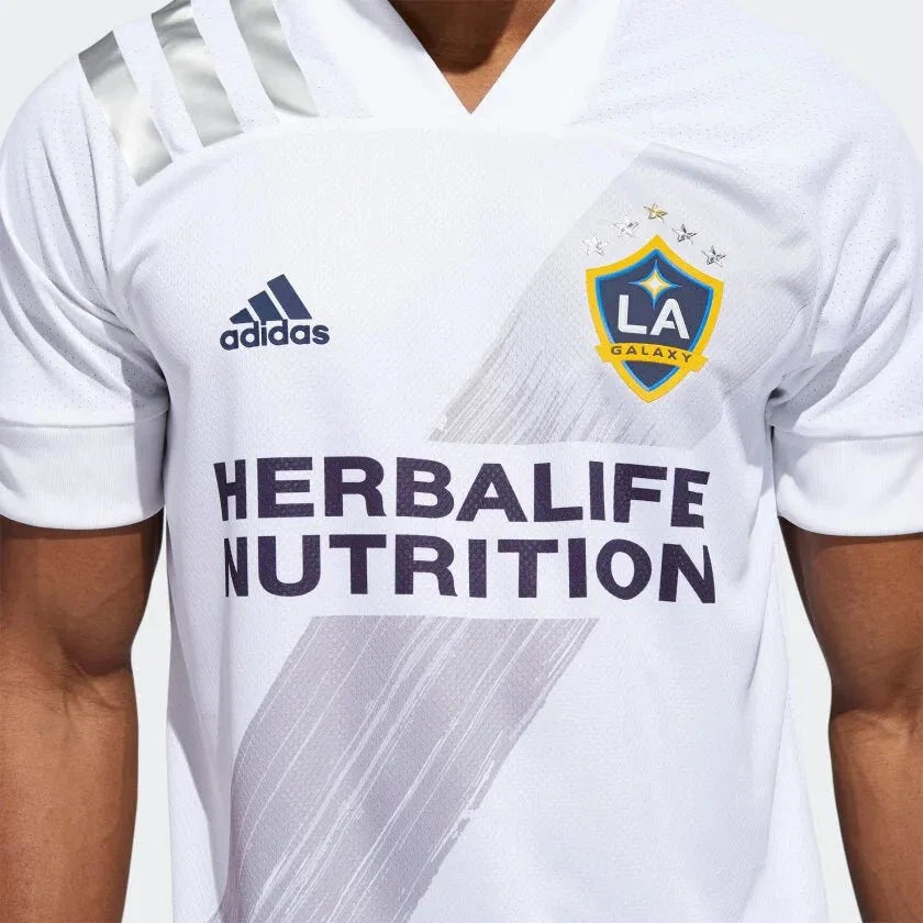 adidas 2020-21 LA Galaxy Authentic Home Jersey - White product image 3, provided for visual reference and product detail