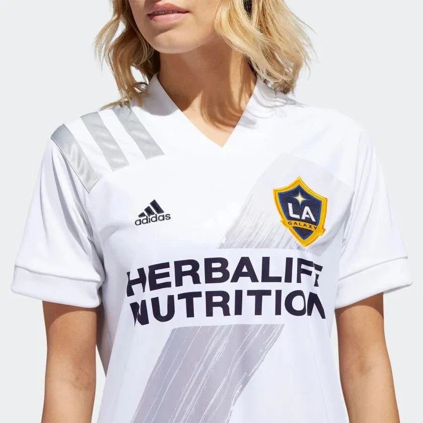 adidas 2020-21 LA Galaxy WOMENS Home Jersey - White product image 3, provided for visual reference and product detail review
