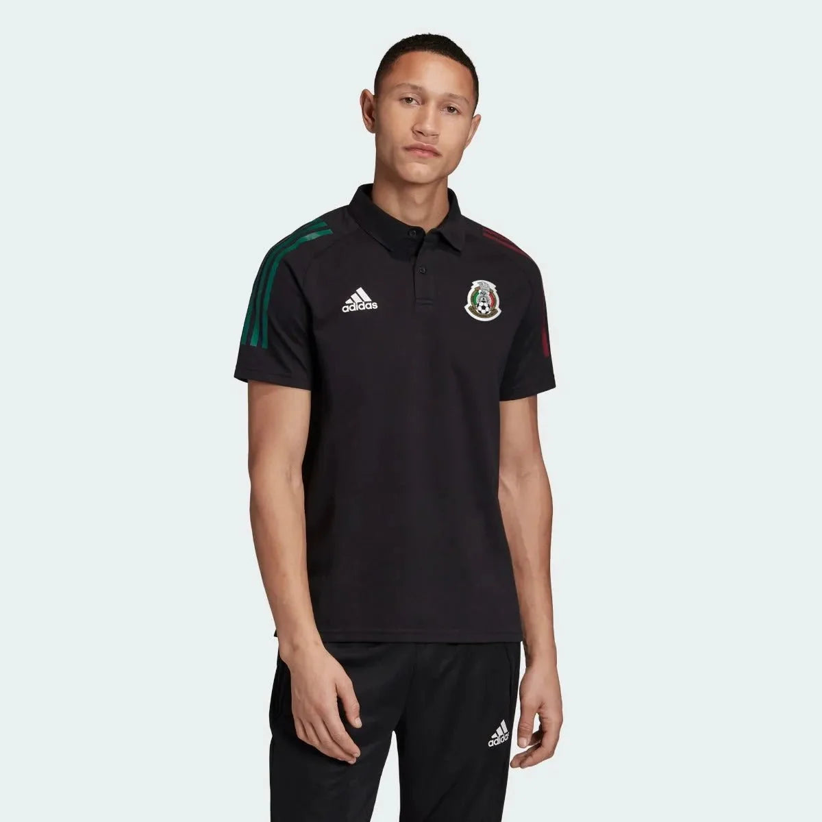 adidas 2020-21 Mexico FMF Polo - Black product image 5, provided for visual reference and product detail review