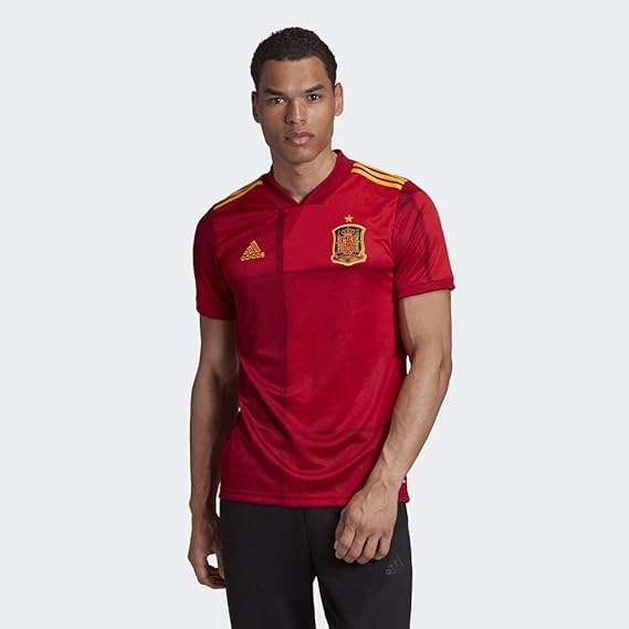 adidas 2020-21 Spain Home Long-Sleeve Jersey - Red-Yellow product image 1, provided for visual reference and product detail