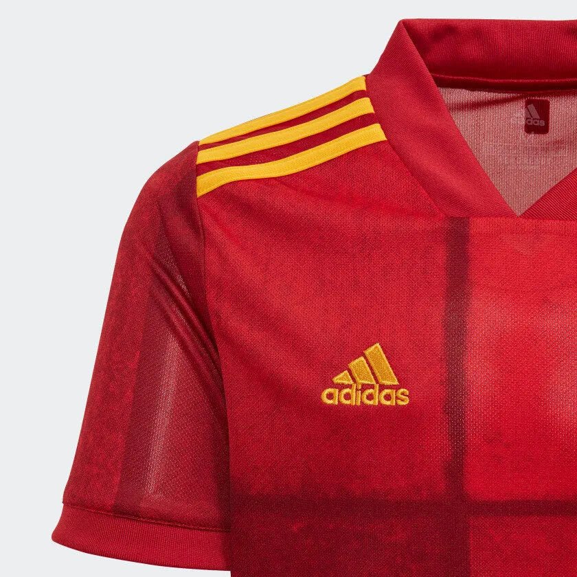 adidas 2020-21 Spain Home YOUTH Jersey - Red-Yellow product image 3, provided for visual reference and product detail review