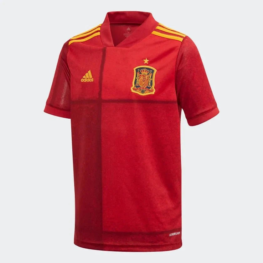 adidas 2020-21 Spain Home YOUTH Jersey - Red-Yellow product image 1, provided for visual reference and product detail review