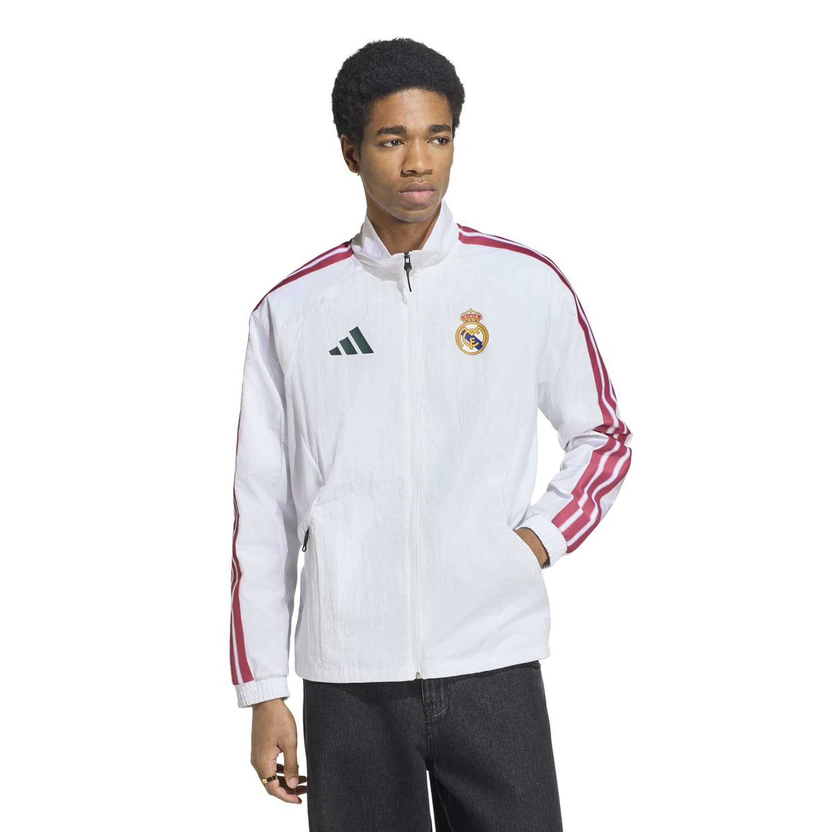 adidas 2026-27 Real Madrid Men Home Anthem Jacket product image 2, provided for visual reference and product detail review