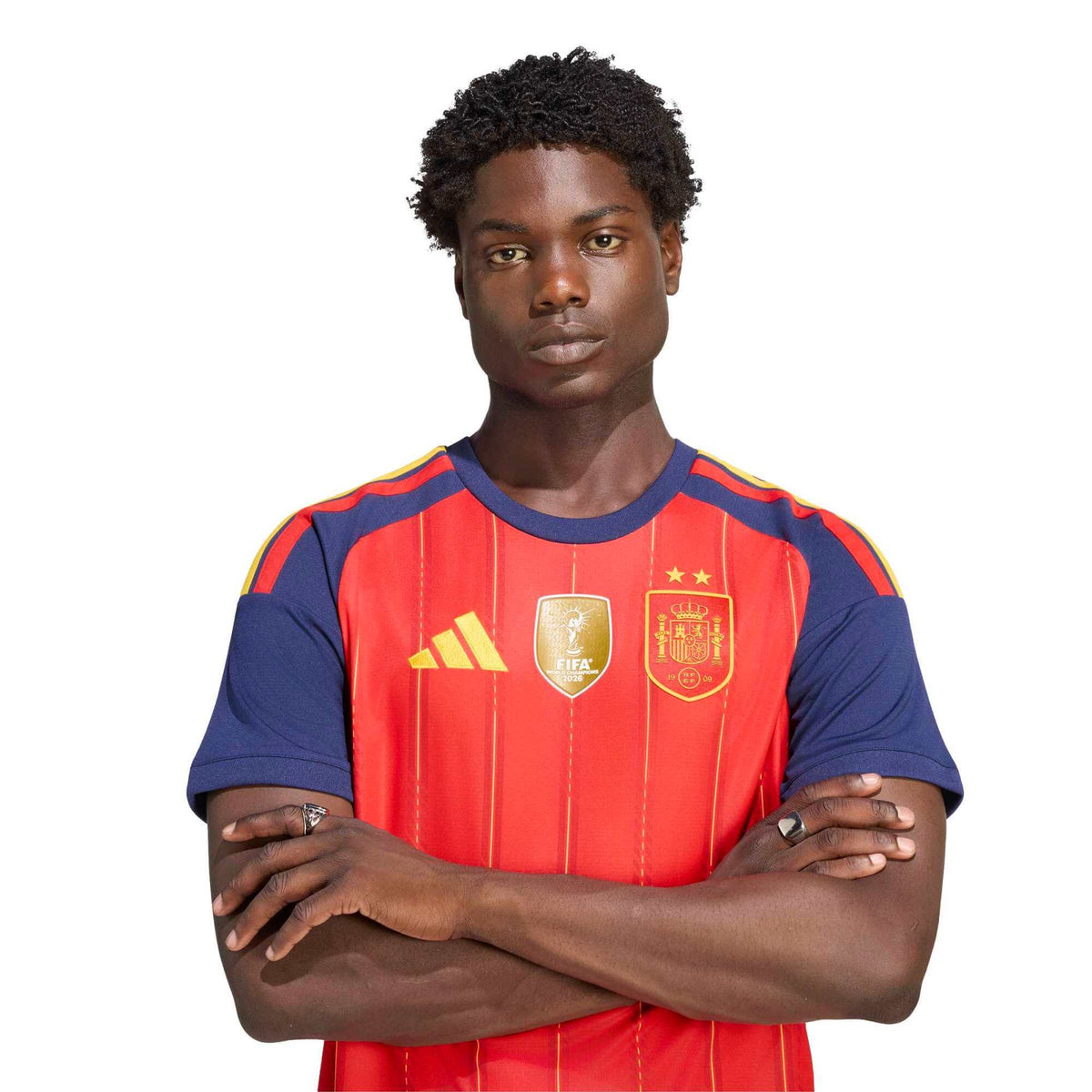 adidas 2026 Spain Men 2-Star Stadium Home Soccer Jersey product image 5, provided for visual reference and product detail