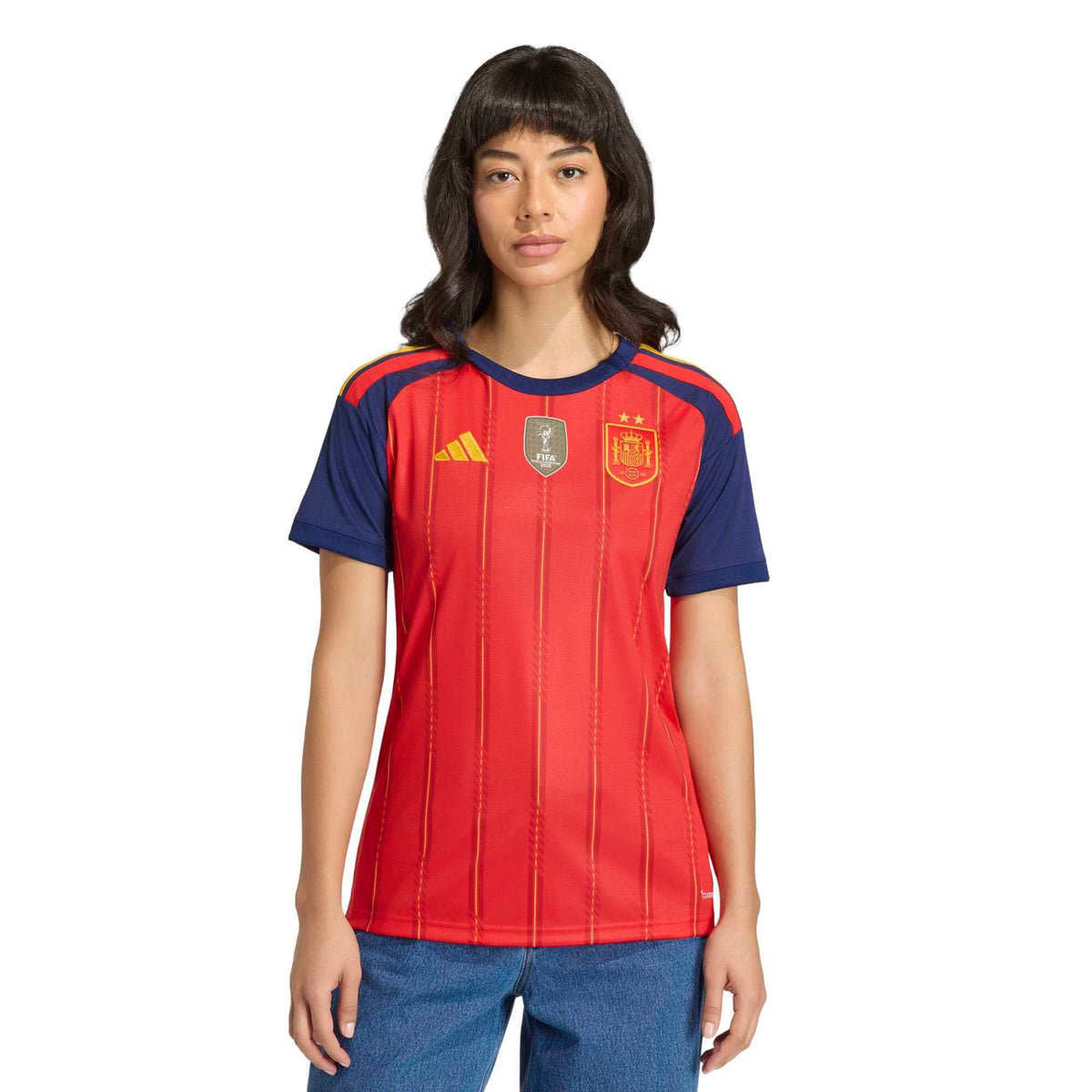 adidas 2026 Spain Women 2-Star Stadium Home Soccer Jersey product image 3, provided for visual reference and product detail