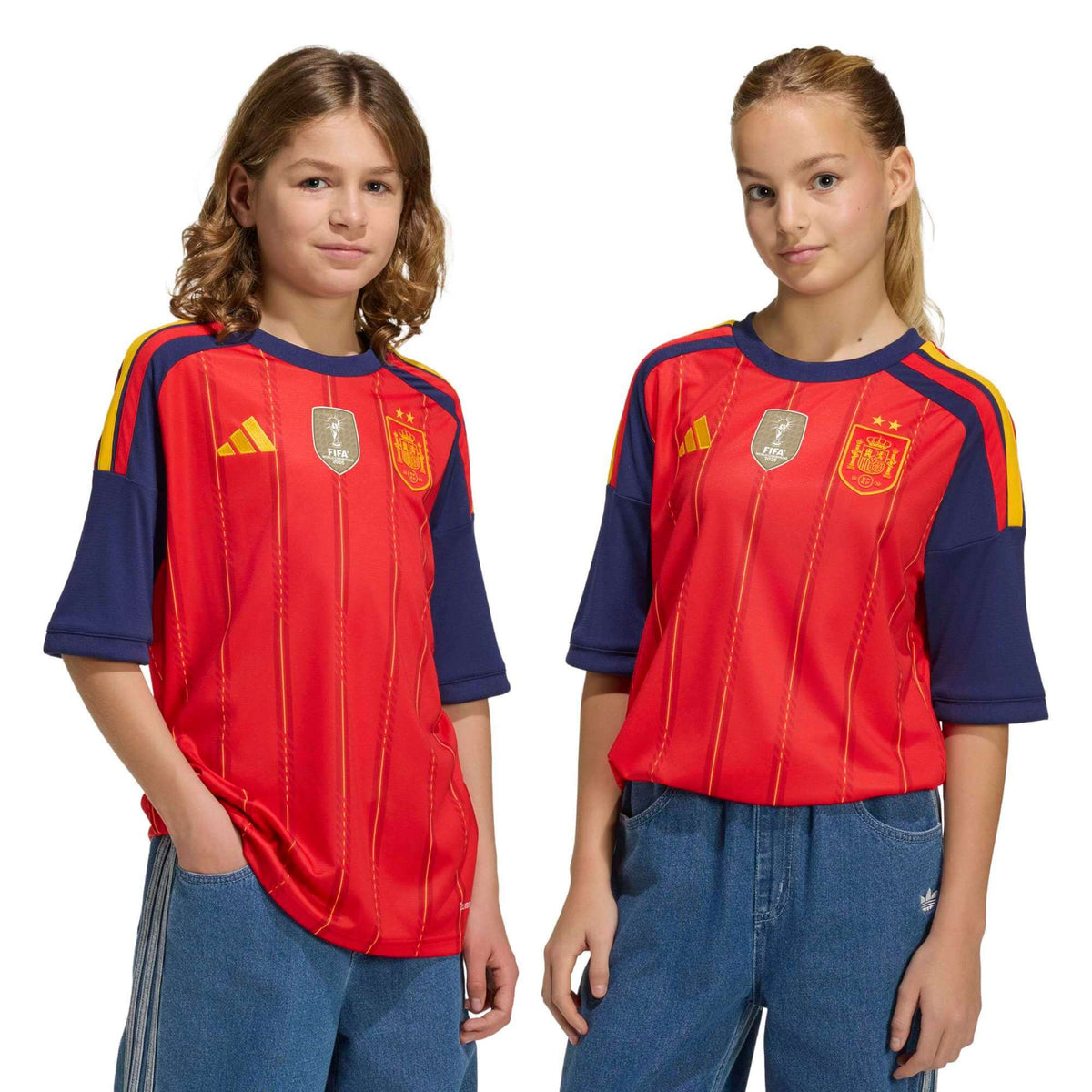 adidas 2026 Spain Youth 2 Star Stadium Home Soccer Jersey product image 5, provided for visual reference and product detail