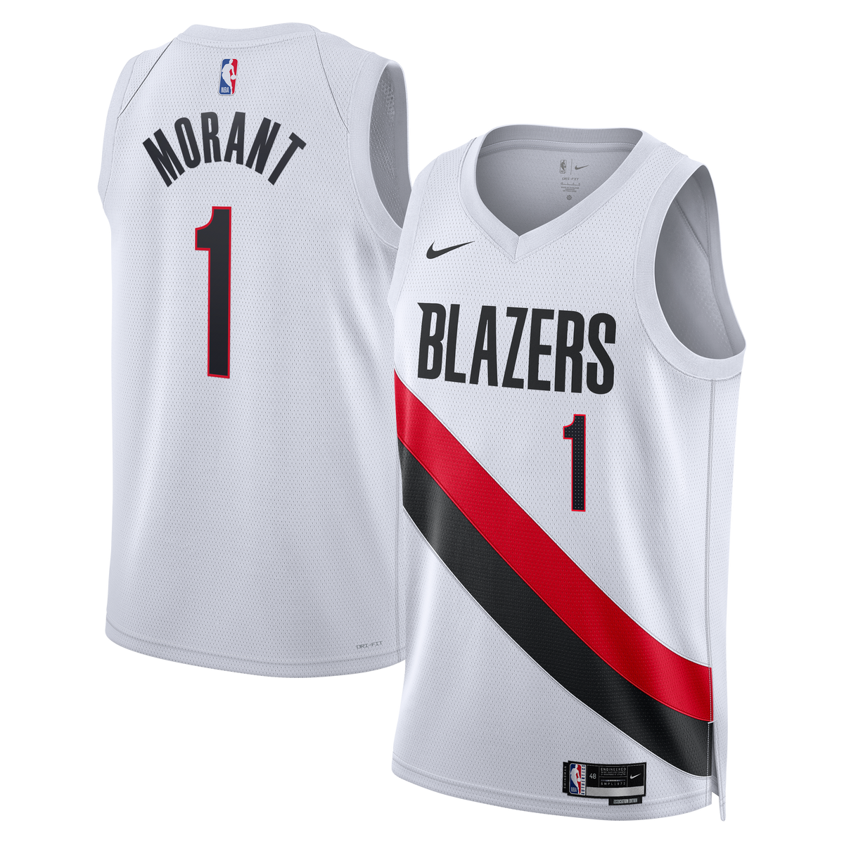 Portland Trail Blazers Nike Replica Association Edition Swingman Jersey - White - Ja Morant - Unisex product image 2,