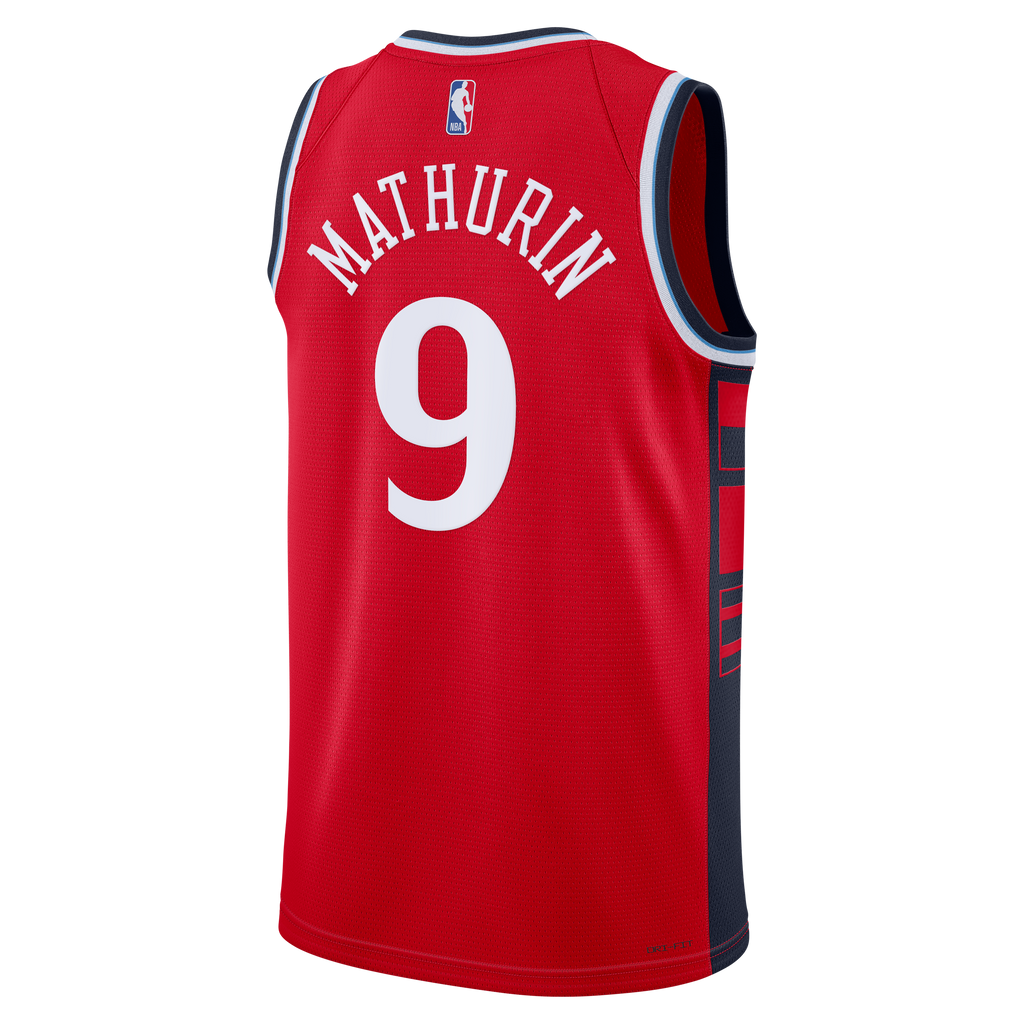 LA Clippers Jordan Brand Statement Edition Swingman Jersey - Red - Bennedict Mathurin - Mens product image 4, provided for