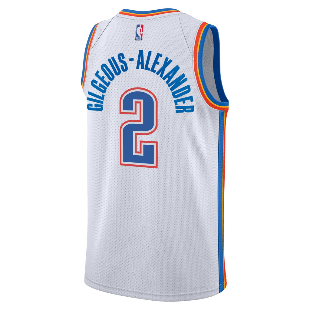 Oklahoma City Thunder Nike Association Edition Swingman Jersey - White - Shai Gilgeous-Alexander - Youth product image 4,