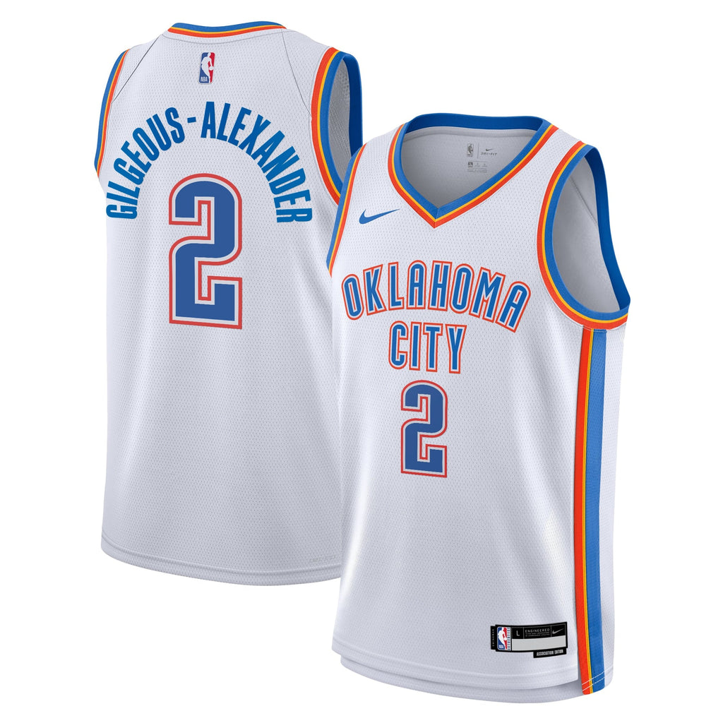 Oklahoma City Thunder Nike Association Edition Swingman Jersey - White - Shai Gilgeous-Alexander - Youth product image 1,