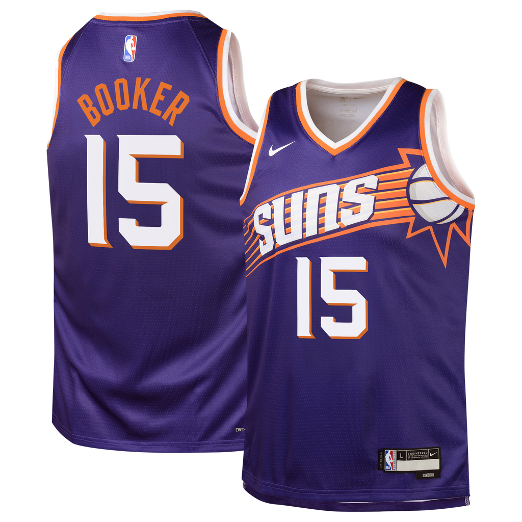 Phoenix Suns Nike Icon Edition Swingman Jersey - Purple - Devin Booker - Youth product image 1, provided for visual