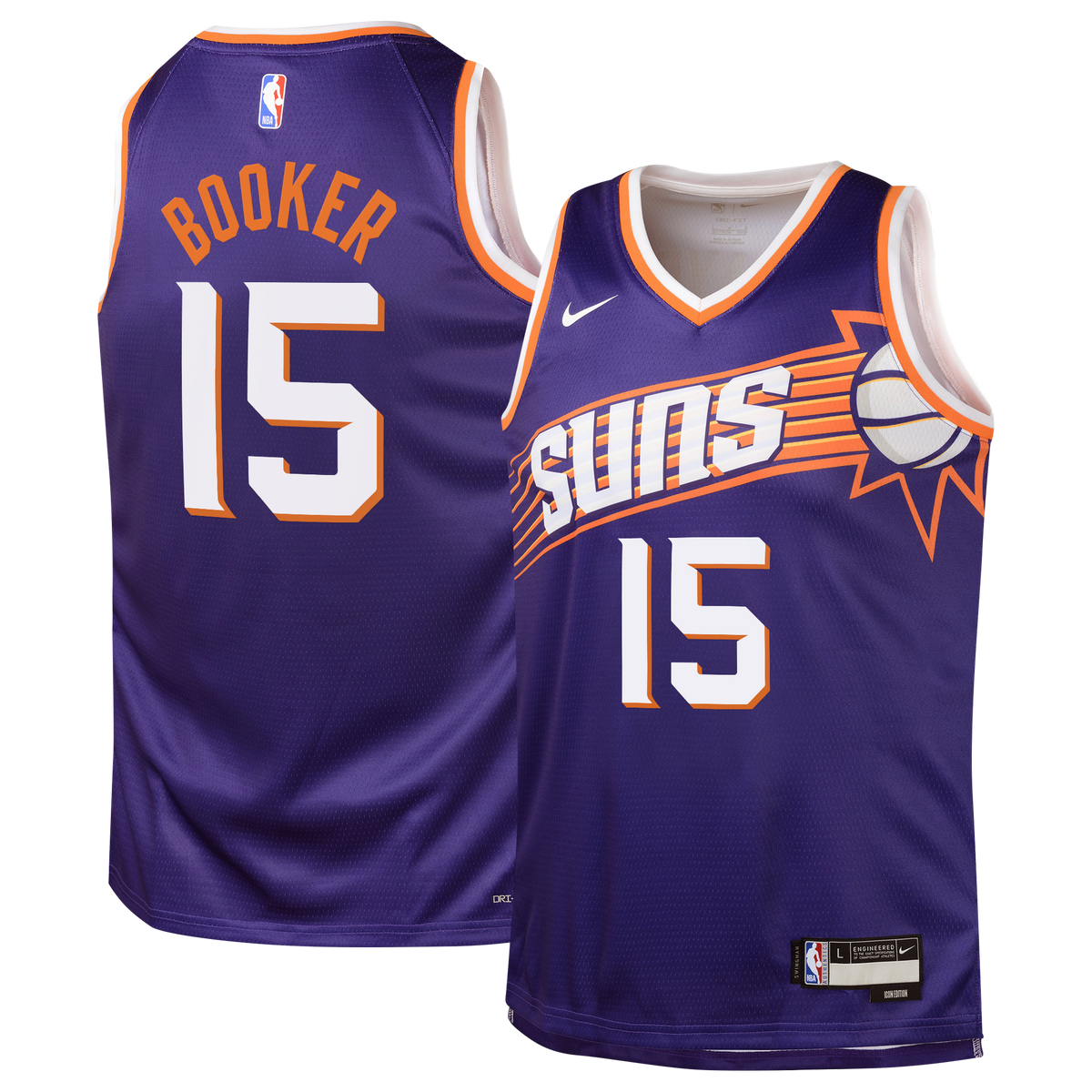 Phoenix Suns Nike Icon Edition Swingman Jersey - Purple - Devin Booker - Youth product image 1, provided for visual