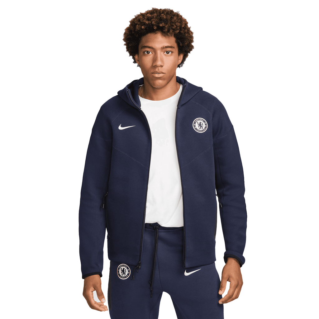Nike Chelsea FC Men Tech Fleece Full-Zip Hoodie product image 1, provided for visual reference and product detail review